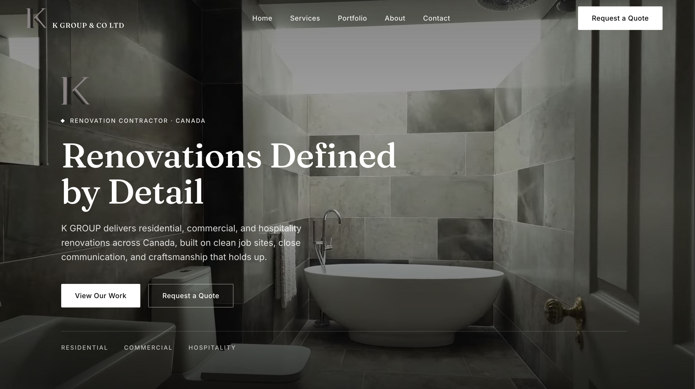 K Group Ltd website screenshot